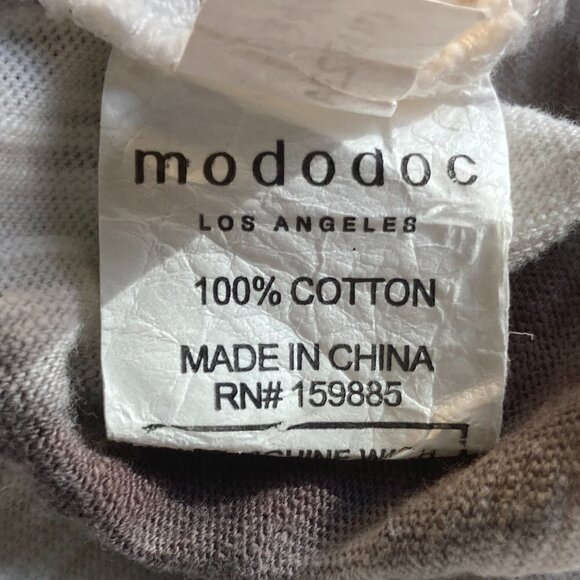 Mododoc SZ M ivory & gray tie dyed soft long sleeve t-shirt - Picture 5 of 6